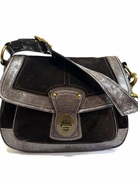 RARE Y2K Legacy Ali Metallic/Brown Suede Hobo shoulder Bag